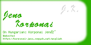 jeno korponai business card